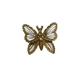 Vintage Monet Gold-Tone Butterfly Pendant